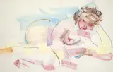 Sam Fullbrook, Nude with Cake, pastel on paper