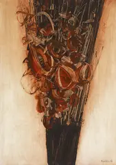 Bouquet 1983 by Stanislav Rapotec, 1983, oil on board, sold Jun 2015