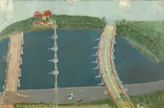 Charles Callins, Old and New, Roseville, NSW c1971, c1971, oil on board