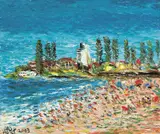 Pro Hart, Beach Scene 2003