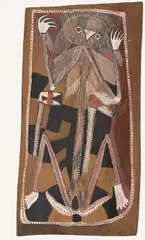 Peter Maralwanga, Namarden (Lightning Spirit), natural earth pigments on bark