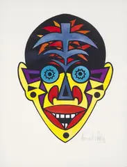Zappo Head by Howard Arkley, watercolour on silkscreen on paper, sold Jun 2015