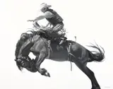 Lawrence Starkey, Bronco Rider, oil on canvas