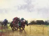 Herman Pekel, Photo Finish, oil on canvas
