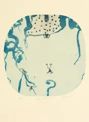 John Olsen, Frog Surprised 2002, 2002, sugar lift