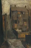 Brett Whiteley, Untitled (Steps and Terrace Houses at Woolloomooloo) c1950-55