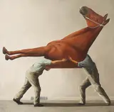 John Kelly, Two Men Carrying Half a Horse 1997, 1997, oil on canvas
