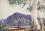 Central Australian Landscape by Albert Namatjira, watercolour on paper, sold Mar 2015
