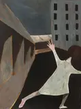 Schoolgirl in an Urban Landscape c1954 by Charles Blackman, c1954, oil and enamel on composition board, sold Mar 2015