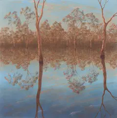Lin Onus, Late Afternoon at Barmah 1995, 1995, synthetic polymer paint on canvas