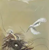 Brett Whiteley, Untitled (Heron, Rain and Wind) 1973