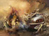 Irregular Behaviour of a Setting Sun 1996 by James Gleeson, 1996, oil on canvas, offered Mar 2015