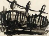 Stanislav Rapotec, Untitled (Black and White) 1960, 1960, oil on board