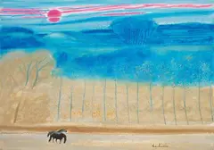 André Brasilier, Vallée de la Muze, 1989, Oil on canvas