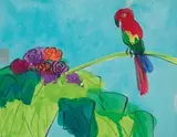 Walasse Ting, Parrot and Flowers
