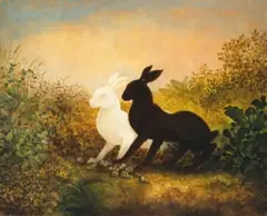 Peter Zokosky, Two Hares, 1988, Oil on canvas