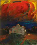 Lin Wen-chiang, Rosy Clouds, 1988, Oil on canvas