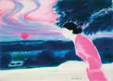 André Brasilier, Sunset, 1988, Oil on canvas