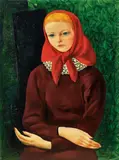 Moïse Kisling, Jeune fille assise, 1949, Oil on canvas