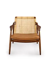 Hartmut Lohmeyer, Lounge Chair, 1956, Teak, leather, cane