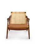 Hartmut Lohmeyer, Lounge Chair, 1956, Teak, leather, cane