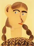 Grace Weaver, Untitled (Portrait of a Girl), 2021, Watercolor on paper