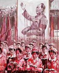 Sheng Qi, History of Red and Black - Mao (diptych), 2007, Oil on canvas