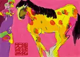 Walasse Ting, Horse, 1989, Acrylic on paper