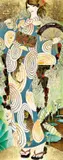Toul Otsuki, Pond Shinobazu – Summer 1, 2006, Oil, watercolor, tempera on canvas with gold leaf, cloth, rhinestone collage
