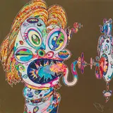 Homage to Francis Bacon (Study for Head of Isabel Rawsthorne and George Dyer) (a set of 4) by Takashi Murakami, 2016, Offset print, edition 59/300; 58/300; 101/300; 107/300, sold Dec 2018