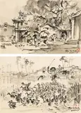 Ran In-ting, Small Town ; Duck Herding (a set of 2)