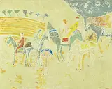 Bernardino Toppi, Regroupment de Cavaliers, Fresco on canvas