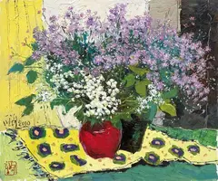 Vase with Flowers by Pang Jiun, 2010, Oil on canvas, sold Jun 2024