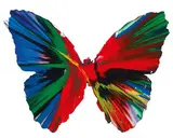 Spin Painting- Butterfly by Damien Hirst, 2009, Acrylic, metallic paint on paper, sold Dec 2023
