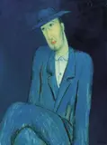 A Man Wearing a Hat by Chiu Ya-tsai, 1995, Oil on canvas, sold Dec 2013