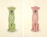 Hiroto Kitagawa, Floral Panther (Green, Pink) (a set of 2), 2009, Ink-jet output on Washi; edition 2/20