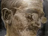 Han Young Wook, Gandhi, 2009, Oil on aluminum scratch