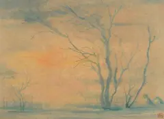 Wang Pan-yuan, Autumn Scene, c.1984, Watercolor on paper