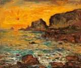 Sanlang Yang, Sunrise, Yeh-liu, Oil on canvas