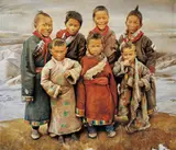 He Jun, Children of the Snowland, 1996, Oil on canvas
