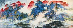 Liu Haisu, Yellow Mountain – Sea of Clouds, 1987, Mounted scroll, ink and color on paper
