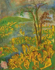 Yun Gee, Hundred Bathing Beauties, 1929, Oil on canvas