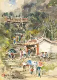 Ran In-ting, Worship the Buddhas, 1958, Watercolor on paper