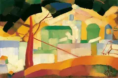California Landscape by Yun Gee, 1926, Oil on board, sold Jun 2009