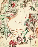 Yu Peng, Woman, 1994, Ink and color on paper