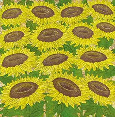 Wu Hao, Blooming Sunflowers, 1989, Oil on canvas