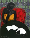 Liang Yifen, Lady with a Cat, 2014, Oil on canvas