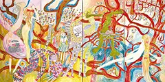 Yo. That’s in Blossom, Cordyceps Sinensis (polyptych) by Shinjyuko, 2006, Fusuma paper, acrylic, gouache, offered Jun 2018