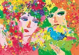 Suddenly Spring Again by Walasse Ting, 1988, Acrylic and crayon on canvas, sold May 2016
