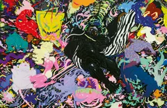 Yoshitaka Amano, Deva Loka Nightmare, 2011, Automotive paint on aluminum panel